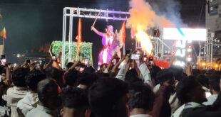 ಶಿವಾಜಿ ಜಯಂತಿ ಮೆರವಣಿಗೆ ವೇಳೆ ಮಸೀದಿಯಿಂದ ಕಲ್ಲು ತೂರಾಟ