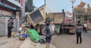 ಖಾಸಗಿ ಆಸ್ಪತ್ರೆ ಮುಂದೆ ಕಸ ಸುರಿದು ಬಿಸಿ ಮುಟ್ಟಿಸಿದ ಬಳ್ಳಾರಿ ಪಾಲಿಕೆ‌ ಸಿಬ್ಬಂದಿ