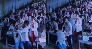 ಕಲಬುರಗಿ: ಪರೀಕ್ಷೆಯಲ್ಲಿ ನಕಲು ಮಾಡ್ತಿರೋದನ್ನ ಪ್ರಶ್ನಿಸಿ ತಡೆದಿದಕ್ಕೆ ಶಿಕ್ಷಕರ ಮೇಲೆ ವಿದ್ಯಾರ್ಥಿ ಹಲ್ಲೆ ನಡೆಸಿರುವ ಘಟನೆ ಕಲಬುರಗಿಯ ಹೋಮಿಯೋಪಥಿ ಕಾಲೇಜೊಂದರಲ್ಲಿ ನಡೆದಿದೆ.  ಶಹಬಾಜ್ ಎಂಬ ವಿದ್ಯಾರ್ಥಿ ಬ್ಲಾಕ್‌ನ ಮೇಲ್ವಿಚಾರಣೆ ಮಾಡುತ್ತಿದ್ದ ಸಹಾಯಕ ಪ್ರಾಧ್ಯಾಪಕ ಶಿವರಾಜಕುಮಾರ್ ಮೇಲೆ ಹಲ್ಲೆ ನಡೆಸಿದ್ದಾನೆ.   ಕಾಲೇಜಿನಲ್ಲಿ ಹೋಮಿಯೋಪಥಿಕ್ ಮಟೇರಿಯಾ ಮೆಡಿಕಾ ವಿಷಯದ ಇಂಟರ್ನಲ್ ಎಕ್ಸಾಮ್ ನಡೆಯುತ್ತಿತ್ತು. ಈ ವೇಳೆ ಶಹಬಾಜ್ ಮೊಬೈಲ್ ಬಳಸಿ ನಕಲು ಮಾಡಲು ಮುಂದಾಗಿದ್ದ. ಇದನ್ನು ನೋಡಿದ ಪ್ರಾಧ್ಯಾಪಕರು ಶಹಬಾಜ್‌ಗೆ ಪ್ರಶ್ನಿಸಿ ಉತ್ತರ ಪತ್ರಿಕೆ ಪಡೆದಿದ್ದರು. ಬಳಿಕ ಕ್ಲಾಸ್ ರೂಮ್‌ನಿಂದ ಆಚೆ ಹೋಗುವಂತೆ ಹೇಳಿದ್ದರು. ಇದಕ್ಕೆ ಕೆರಳಿ ಕೆಂಡವಾದ ಶಹಬಾಜ್ ಪ್ರಾಧ್ಯಾಪಕರ ಮೇಲೆ ಹಲ್ಲೆ ಮಾಡಿದ್ದ.  ವಿದ್ಯಾರ್ಥಿಯ ನಡುವಳಿಕೆ ಬಗ್ಗೆ ಕಾಲೇಜಿನ ಆಡಳಿತ ಮಂಡಳಿ ಪಾಲಕರ ಗಮನಕ್ಕೆ ತಂದಿದೆ. ಜೊತೆಗೆ ಮುಂದಿನ ಪರೀಕ್ಷೆಗಳಿಗೆ ಅವಕಾಶ ನೀಡದಿರಲು ನಿರ್ಧಾರ ತೆಗೆದುಕೊಂಡಿದೆ. ಕಾಲೇಜ್ ಆಡಳಿತ ಮಂಡಳಿಯಿಂದಾದಲಿ ಅಥವಾ ಹಲ್ಲೆಗೆ ಒಳಗಾದ ಸಹಾಯಕ ಪ್ರಾಧ್ಯಾಪಕ ಶಿವರಾಜ್ ಕುಮಾರ್‌ನಿಂದ ಈವರೆಗೂ ಯಾವುದೇ ದೂರು ದಾಖಲಾಗಿಲ್ಲ.