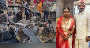 ಭೀಕರ ಅಪಘಾತ – ದೇವರ ದರ್ಶನಕ್ಕೆ ಹೋಗಿ ಬರುತ್ತಿದ್ದ ನವದಂಪತಿ ಸ್ಥಳದಲ್ಲೇ ಸಾವು